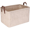 Sea Team Square Jute Structured Storage Basket Built-in Frame