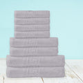 DTEX HOMES 8-Piece Egyptian Cotton Towel Set, 600 GSM Luxury – Silver