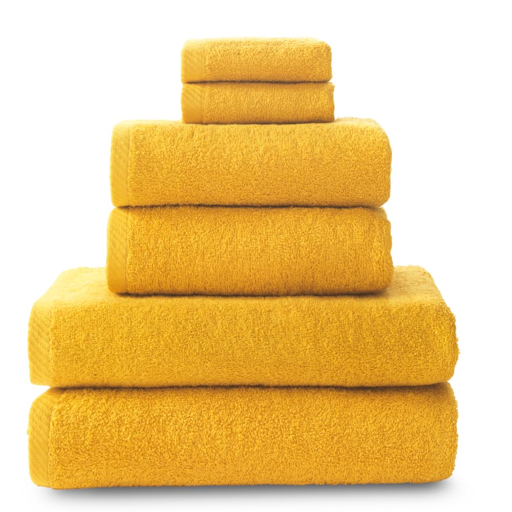 Jolof Store 6-Piece Cotton Bath Towel Set - Soft & Absorbent - Gold