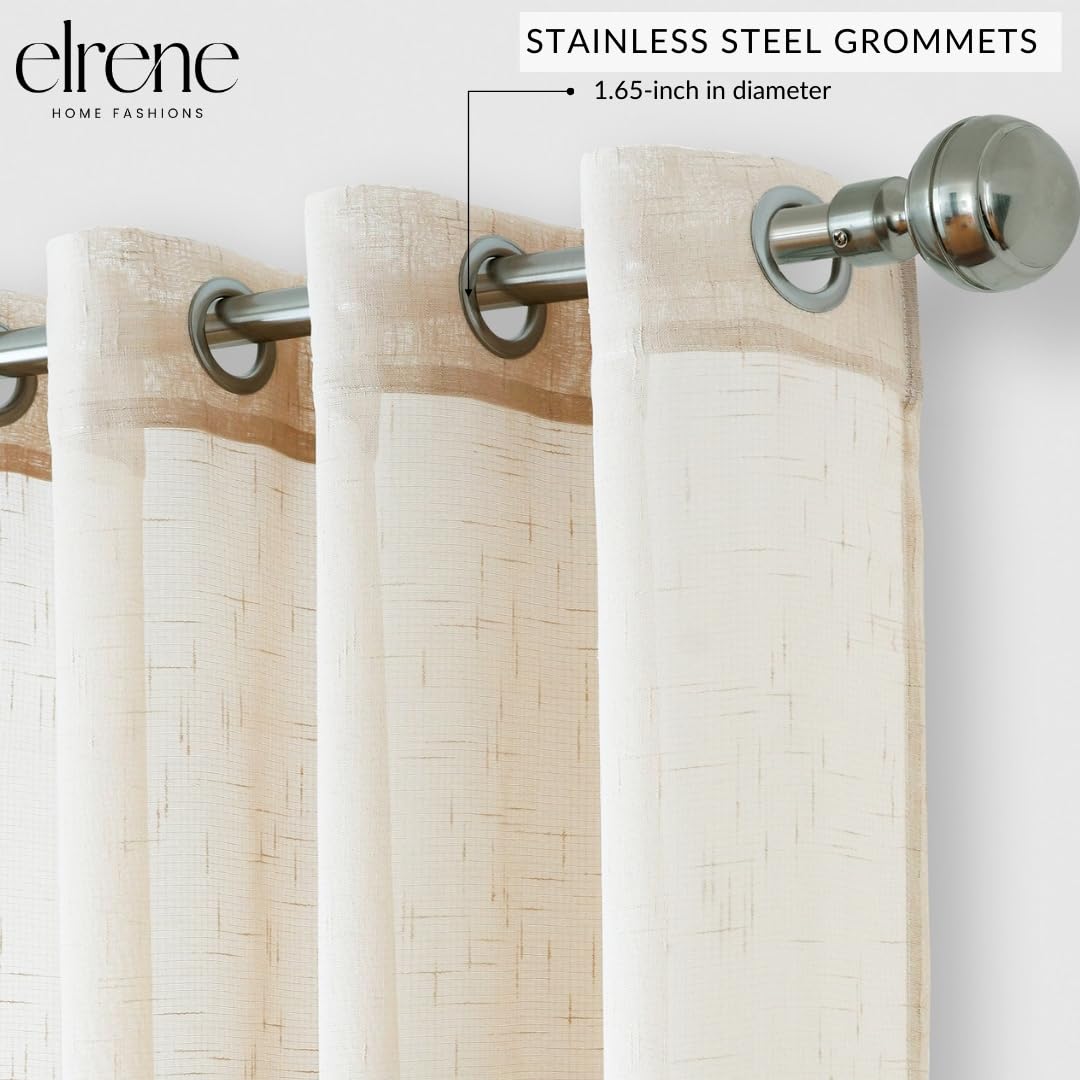 Elrene Carmen Sheer Outdoor Curtain – Weatherproof Extra-Wide Grommet Panel