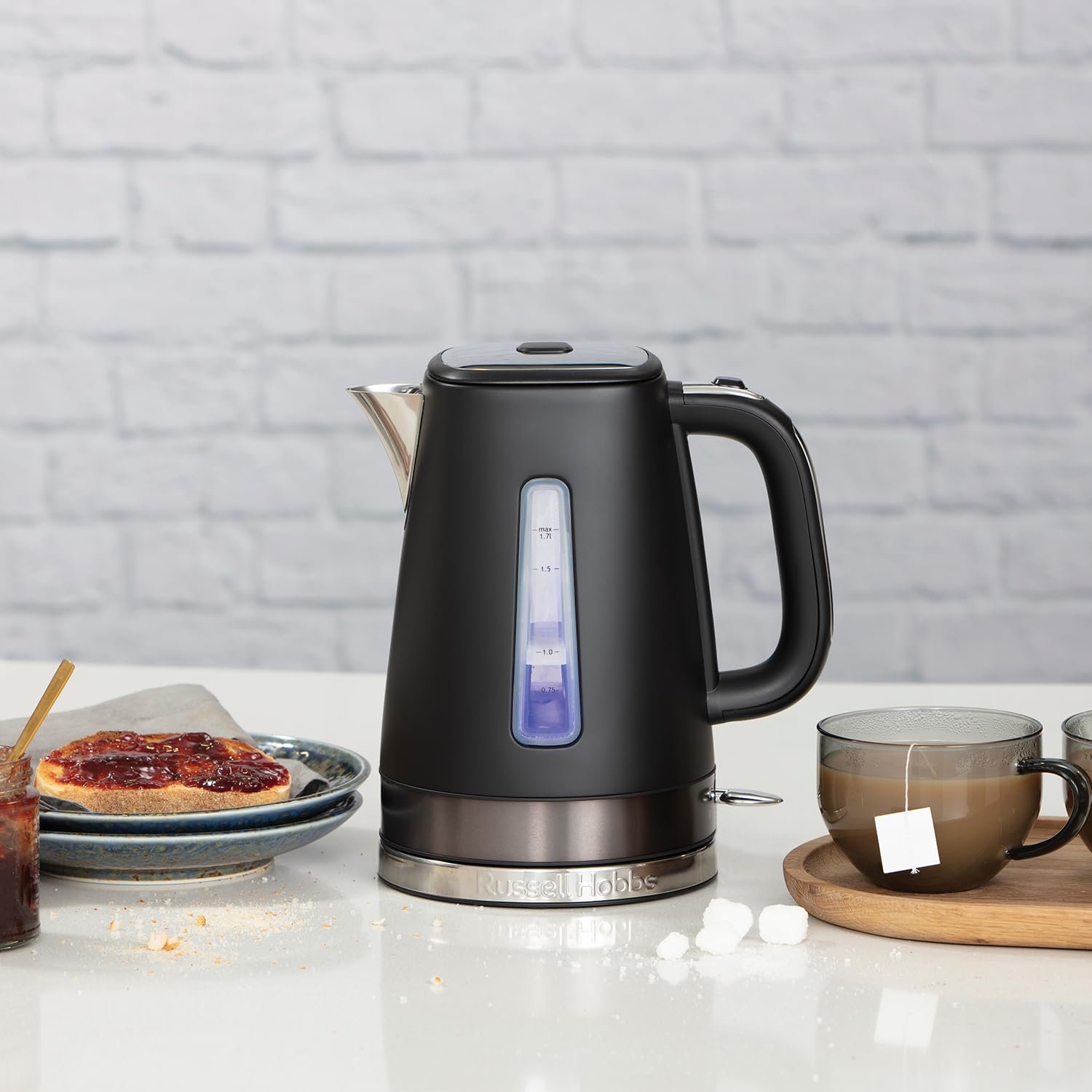 Russell Hobbs Electric Kettle – 1.7L Matte Black Stainless Steel