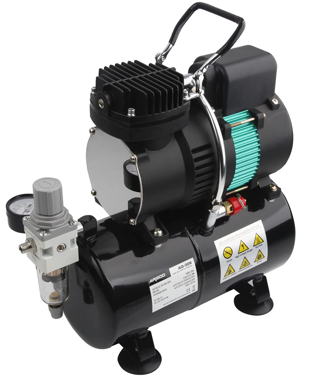 Airgoo AG-326 Airbrush Compressor with 3L Tank and Dual Cooling Fans