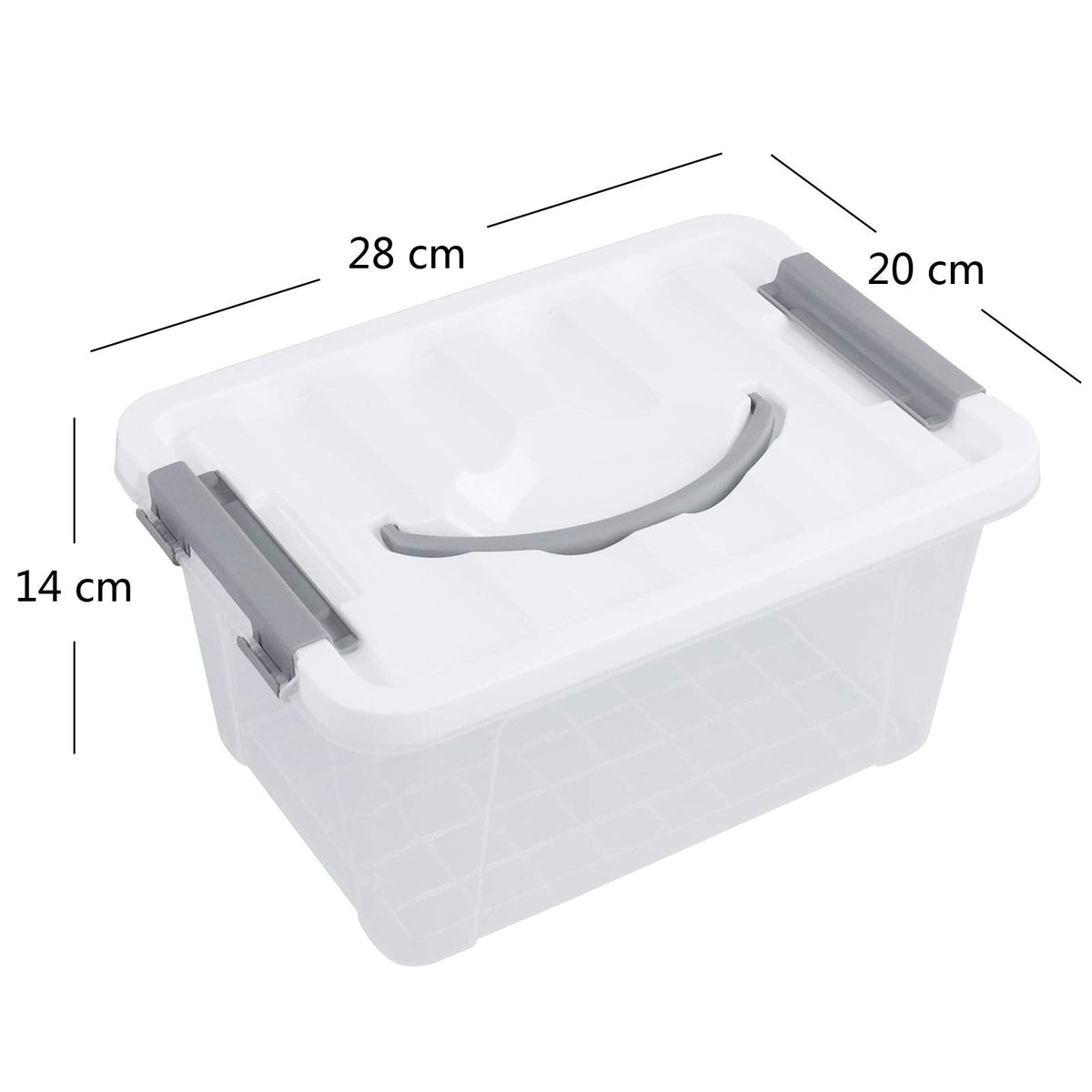 Hespama 5L Storage Boxes, Plastic Latching Box with Gray Handle, Pack of 6 - image 2
