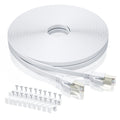 BAHIWOM Cat8 Ethernet Cable 20m | 40Gbps High Speed Gigabit LAN - White