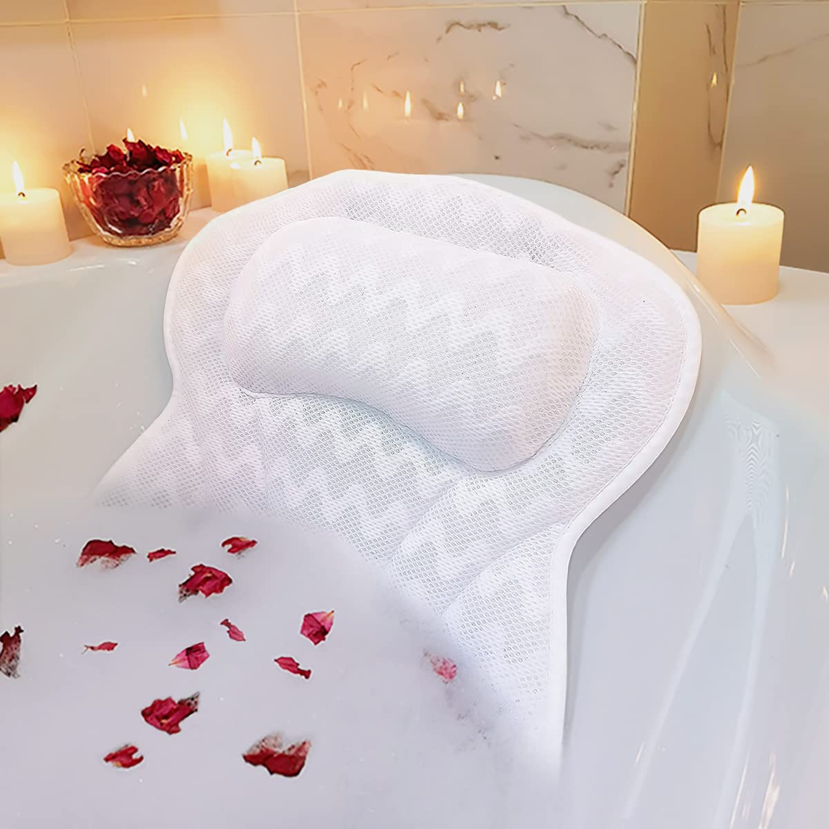ADOV Luxury Bath Pillow – 4D Air Mesh Ergonomic Bathtub Cushion