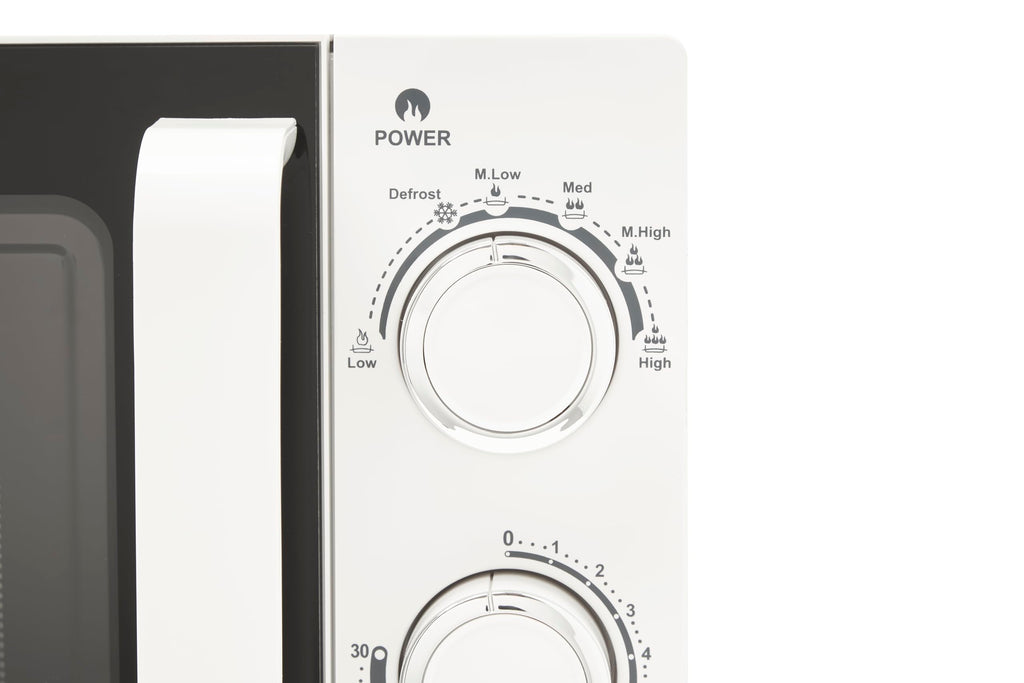 Haden 20L White Microwave – 800W Compact Countertop Manual Oven