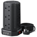 12 Way Tower Extension Lead | 4 USB Surge Protector 3M