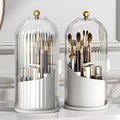 Ezebesta 360 Rotating Makeup Brush Holder with Lid - Dustproof Organizer