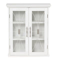 Teamson Home Delaney White Wooden Bathroom Wall Cabinet with Glass Doors
