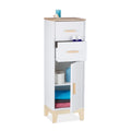 Relaxdays White Bathroom Cabinet – Narrow 2-Drawer Storage Unit