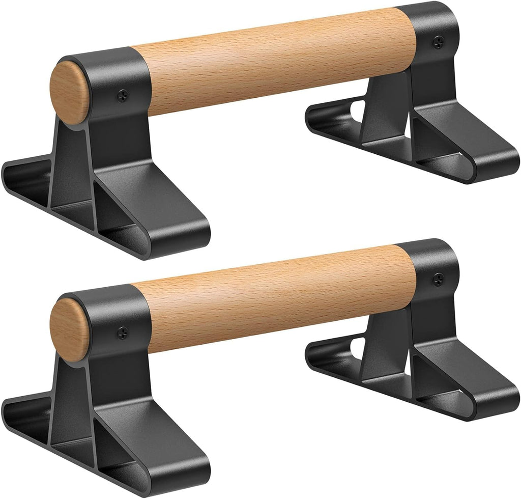SELEWARE Wood Push Up Bars – Non-Slip Parallettes for Calisthenics