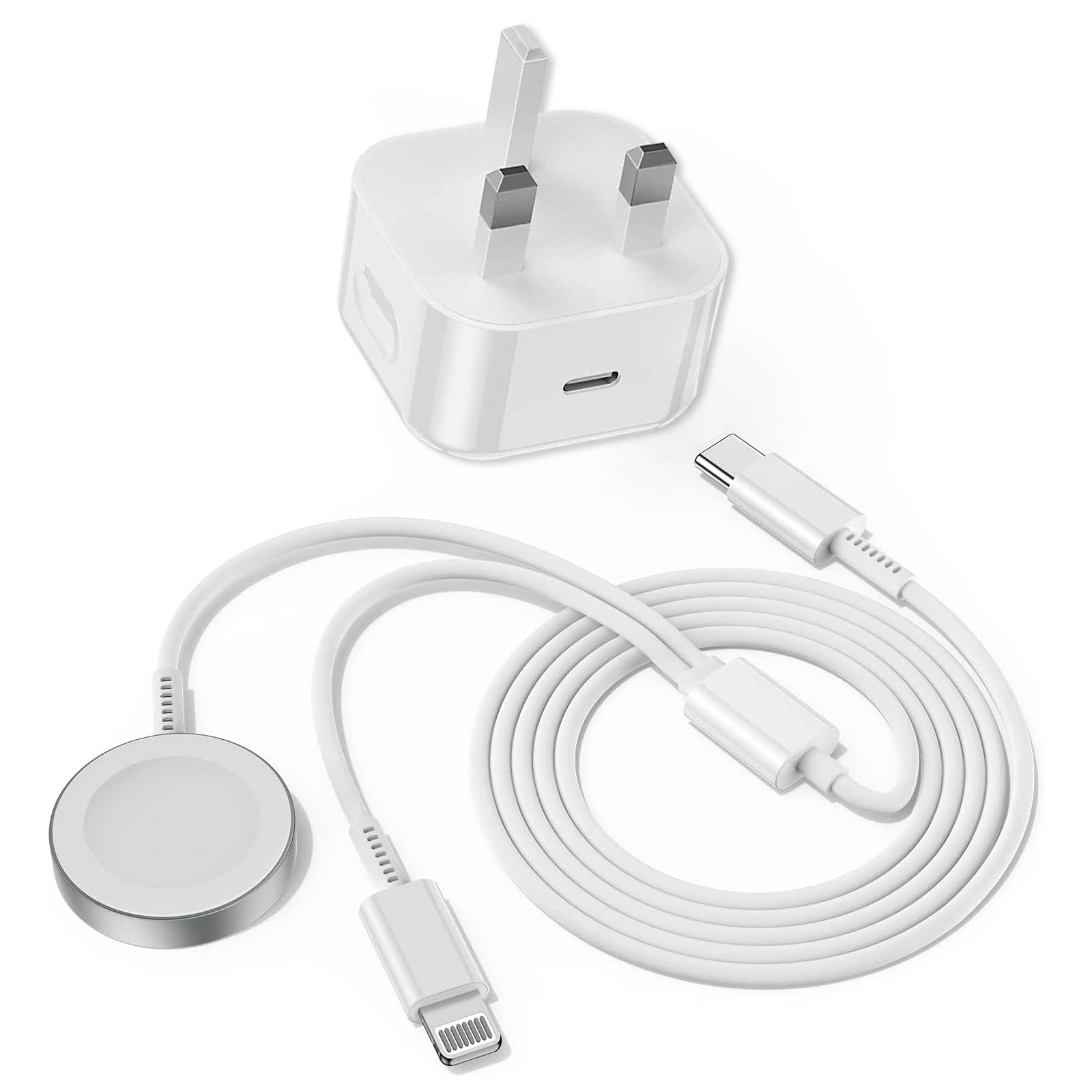 2-in-1 Apple Watch & iPhone USB-C Charger with 20W Wall Plug