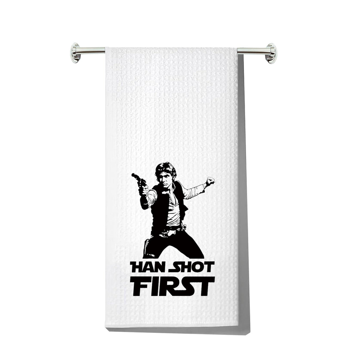LEVLO Han Kitchen Towel Star Movie Fans Gift Han Shot First Tea Towel Han Merchandise Han Shot First Towel - image 1