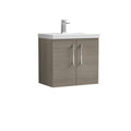 nuie Arno Wall Hung 2 Door Vanity Unit & Ceramic Basin | Solace Oak