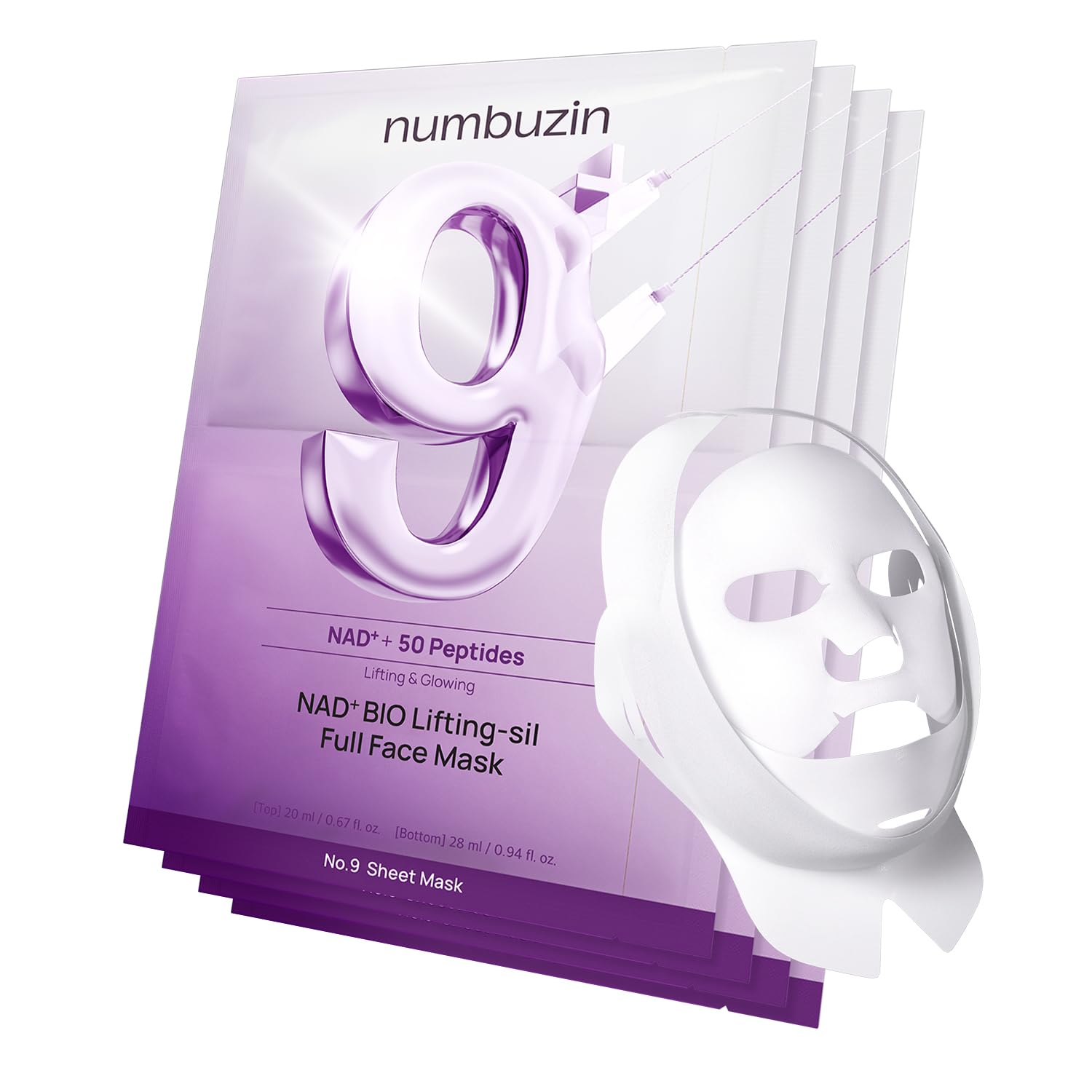 numbuzin No.9 NAD+ BIO Firming Sheet Mask - Anti-Aging Peptides | 4 Sheets
