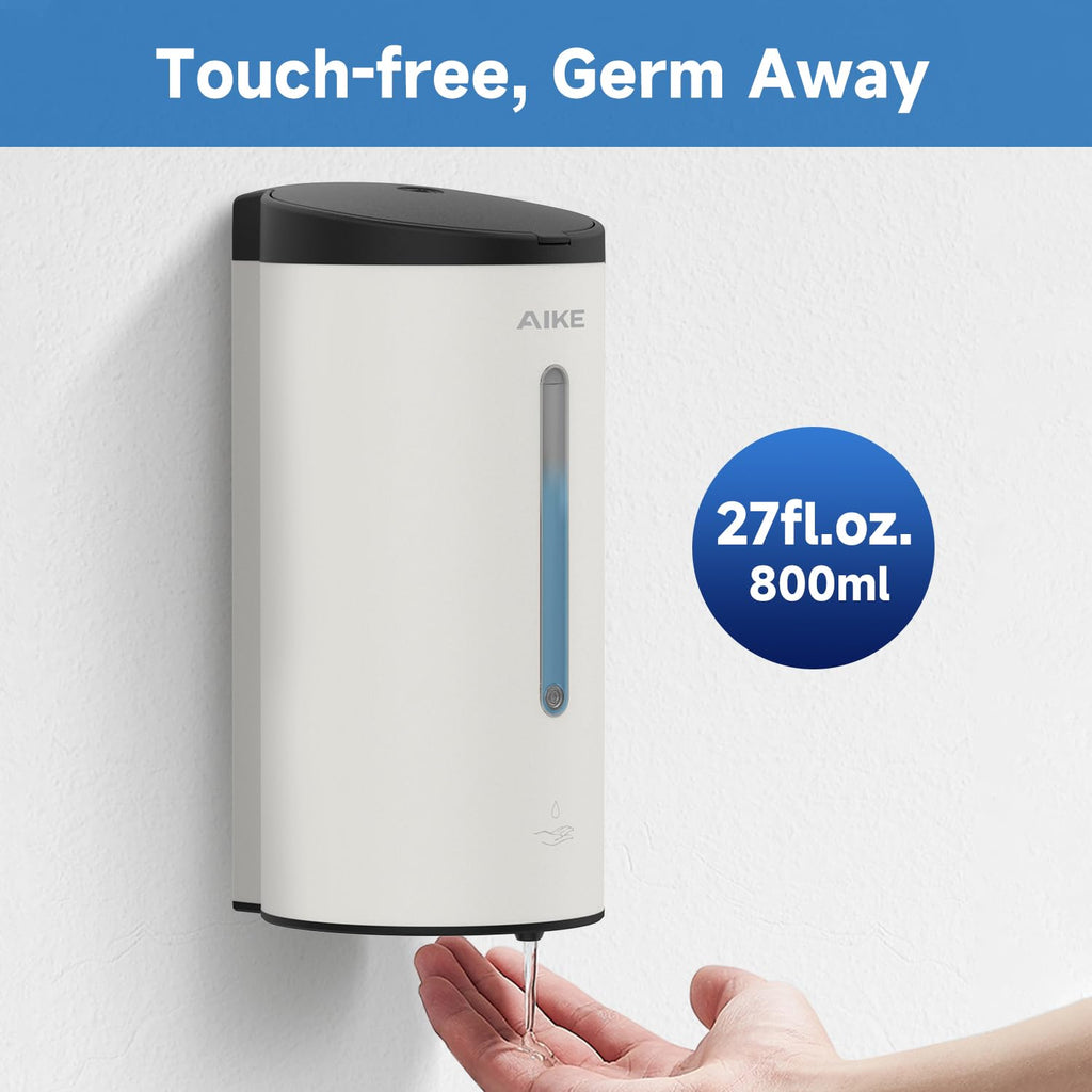 AIKE AK1205 Automatic Soap Dispenser | 800ML Stainless Steel Wall Mount