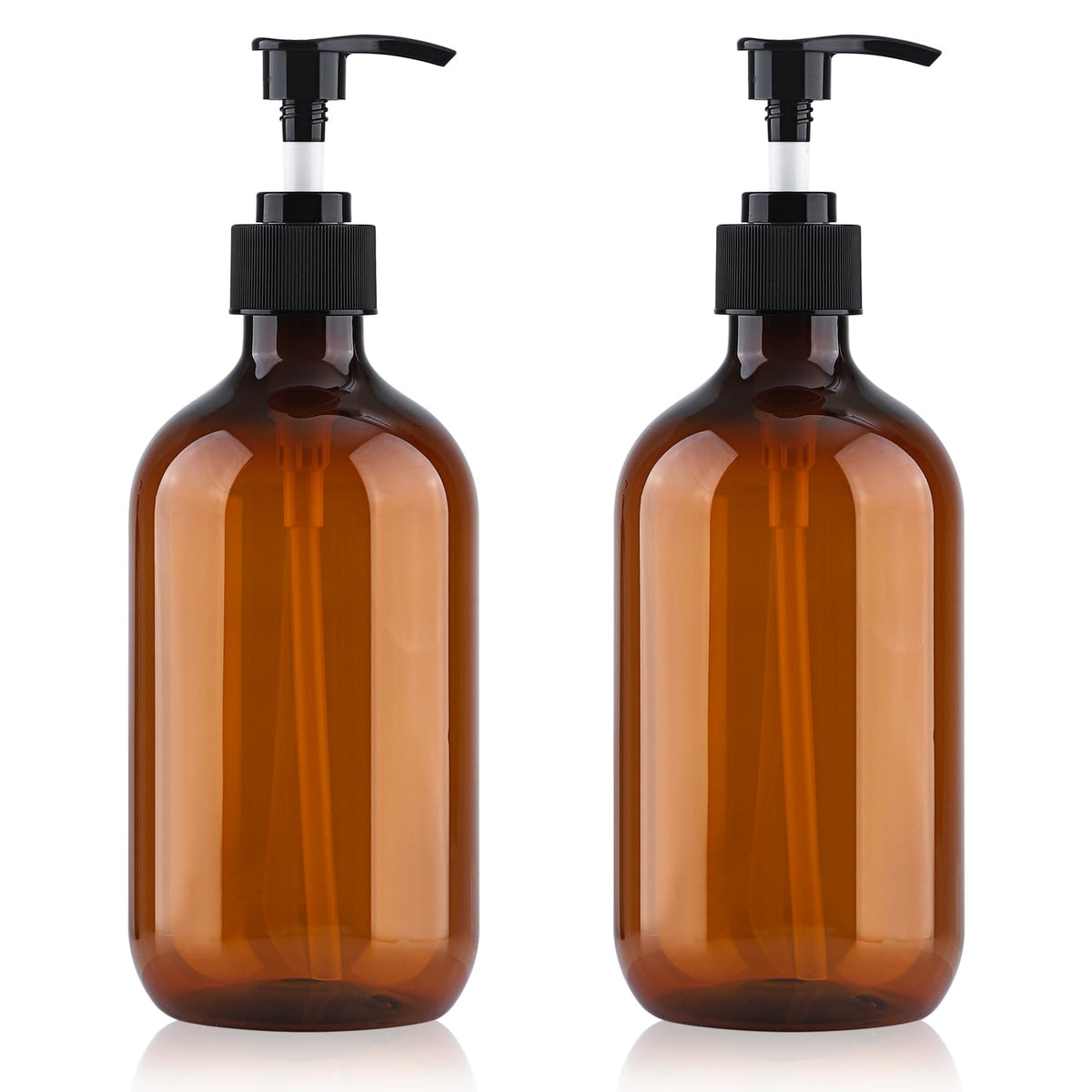 Soap Dispenser with Pump, 2 Pack Empty Refillable Pump Bottle Dispensers 500ml Bathroom Liquid Hand Dish Soap Dispenser Bottles Containers Plastic