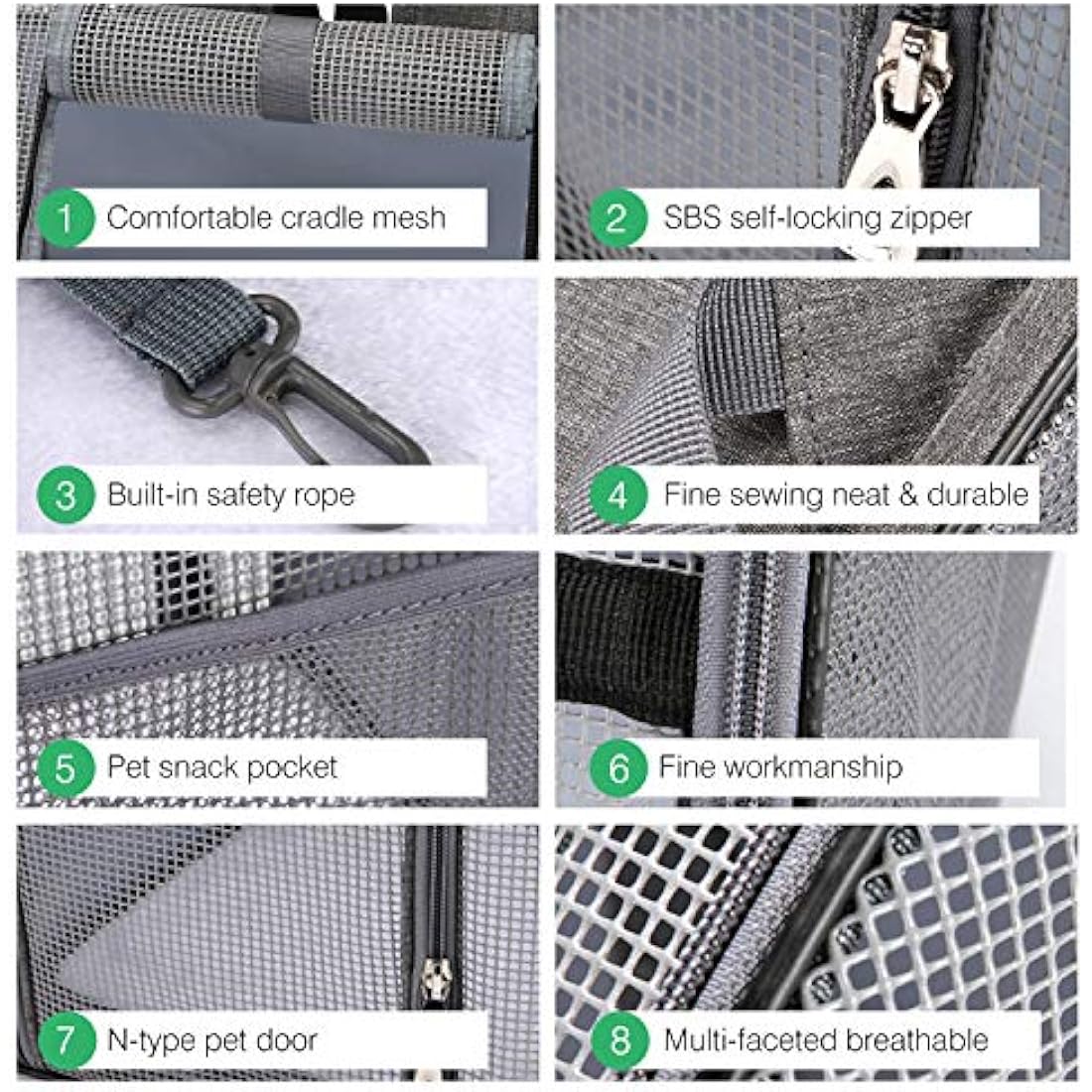 Expandable Cat Carrier Backpack – Breathable Pet Bag, Black