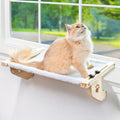 AMOSIJOY Cat Window Perch - Sturdy Wood & Metal Hammock for Large Cats