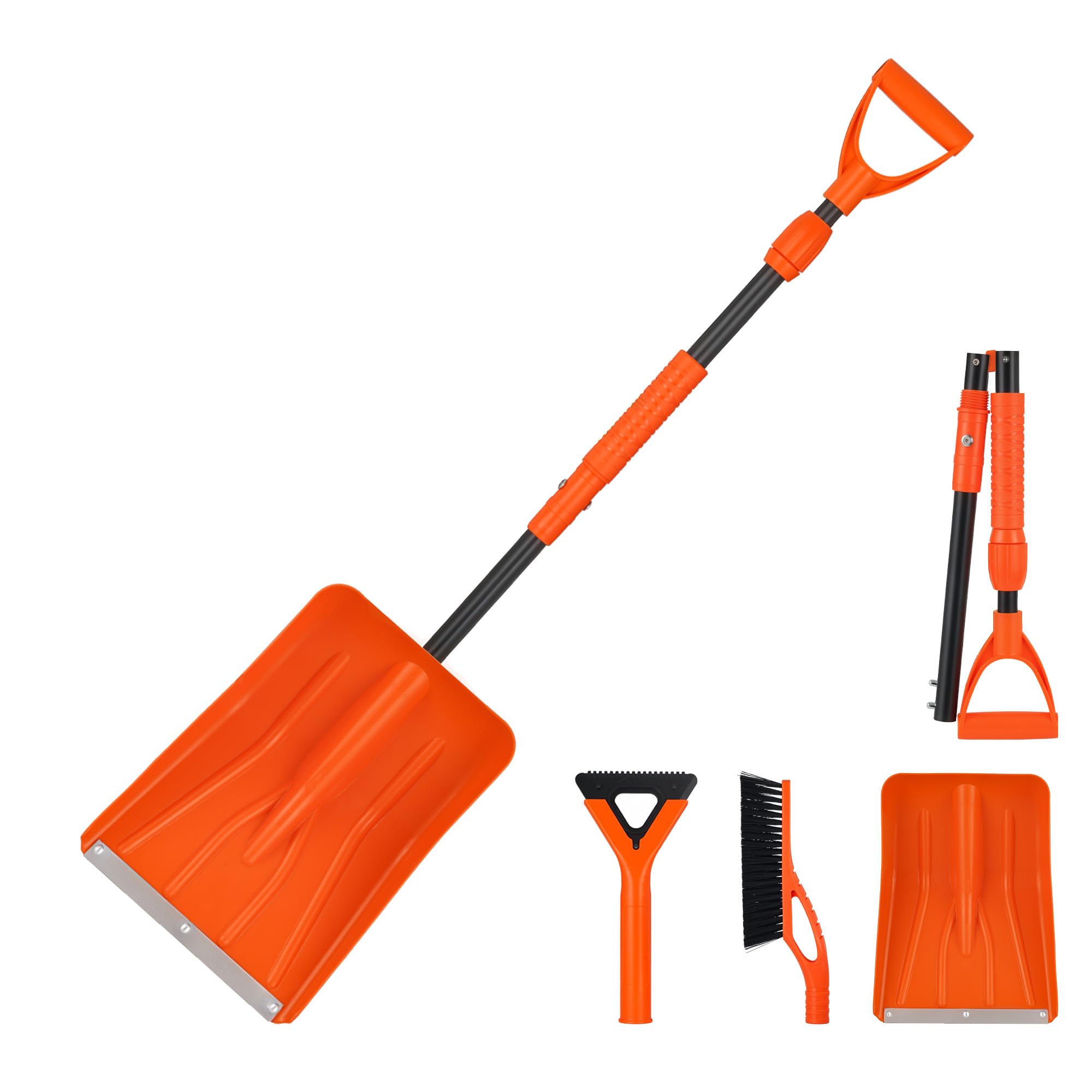 3-in-1 Foldable Snow Shovel Kit with 127cm Telescopic Rod
