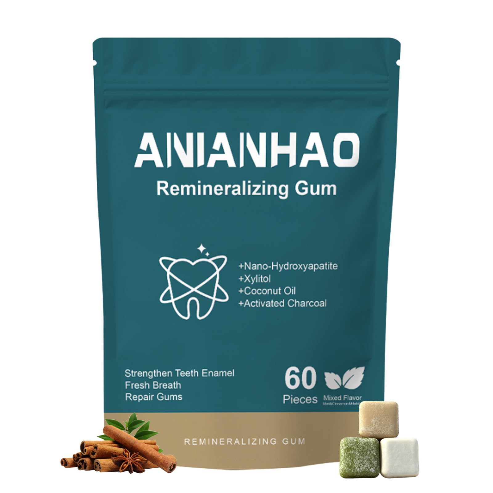 Jolof Store Remineralizing Gum – Cinnamon Xylitol & Hydroxyapatite – 60ct