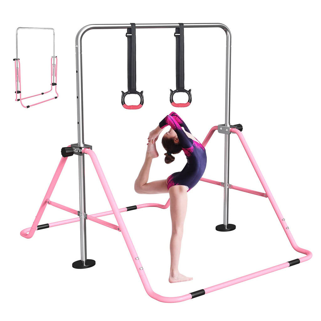 FBSPORT Gymnastics Bar – Foldable Adjustable Horizontal Bar for Kids Home