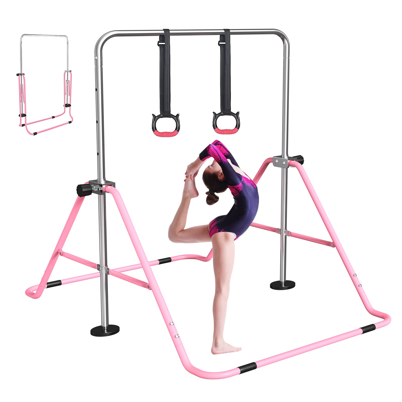 FBSPORT Gymnastics Bar – Foldable Adjustable Horizontal Bar for Kids Home