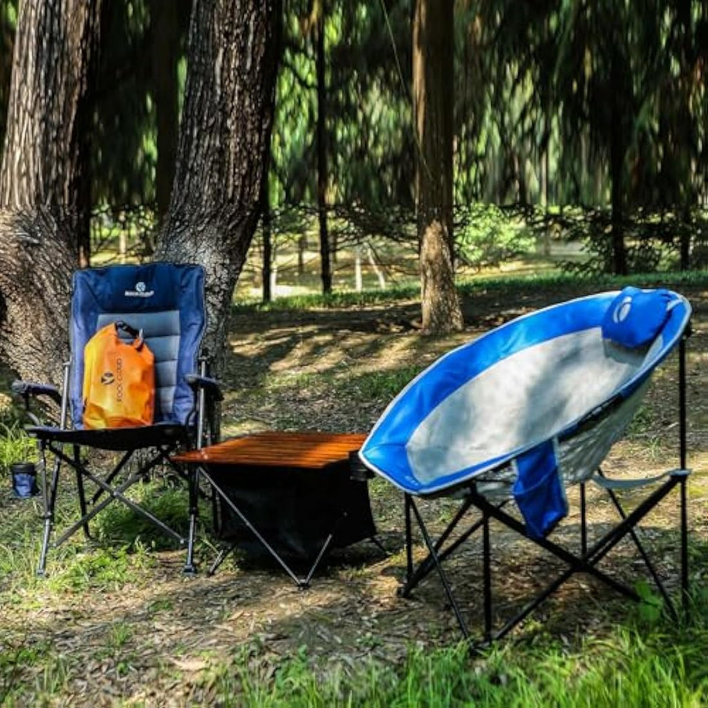 Rock Cloud Heavy-Duty Folding Moon Saucer Camping Chair with Cup Holder
