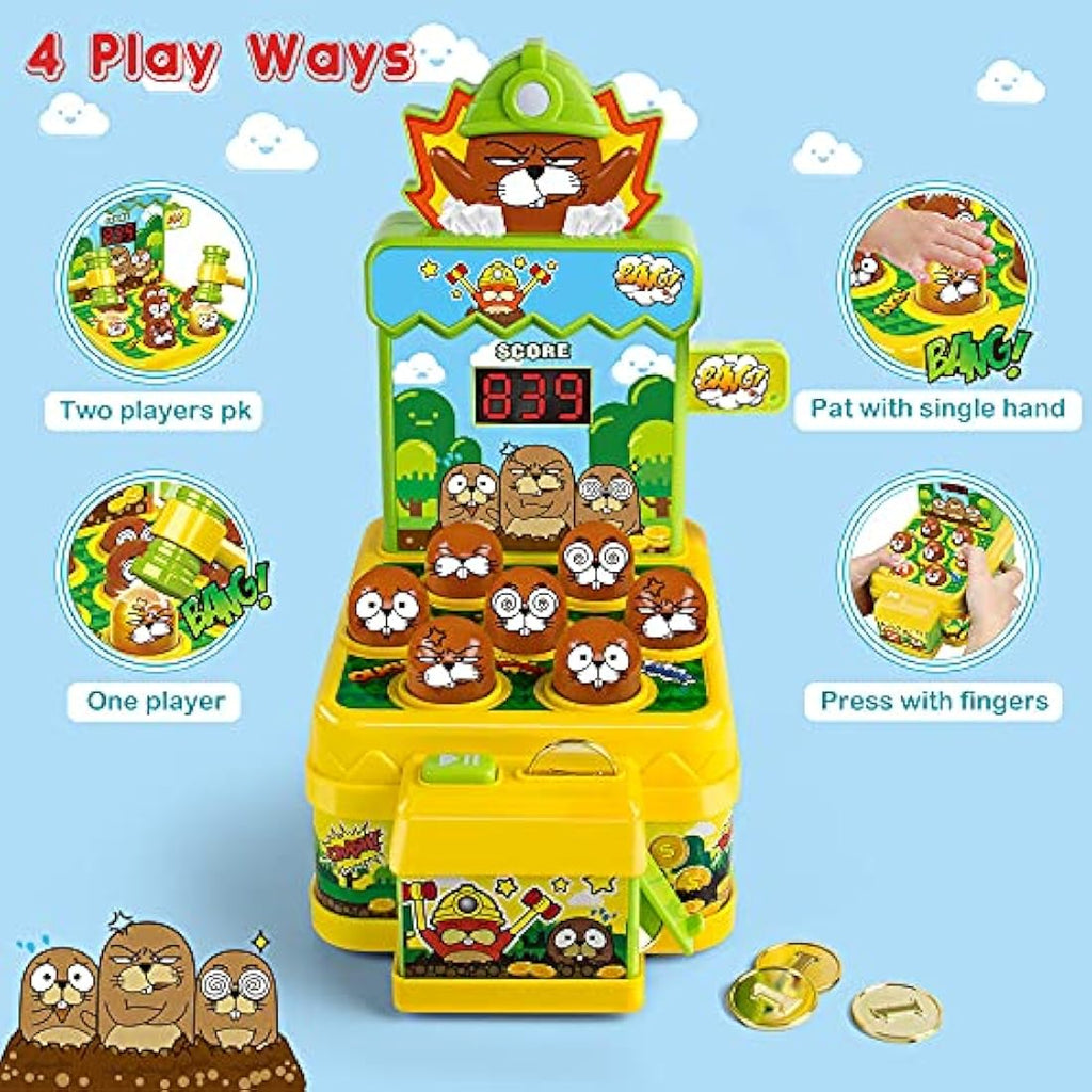 VATOS Whack Game Toy – Mini Electronic Arcade Game with 2 Hammers
