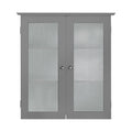 Teamson Home Connor Bathroom Wall Cabinet | 2 Glass Doors | Grey
