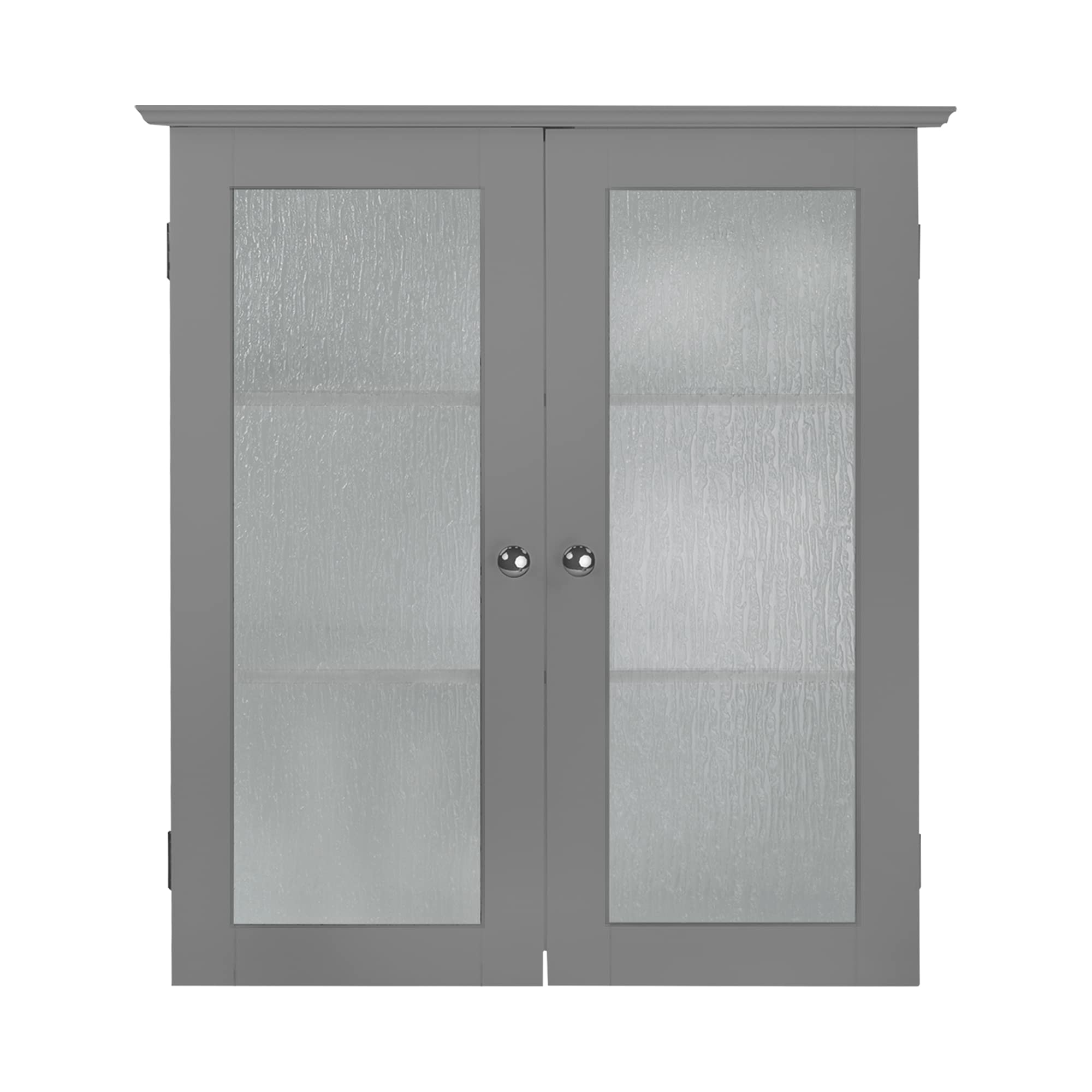 Teamson Home Connor Bathroom Wall Cabinet | 2 Glass Doors | Grey
