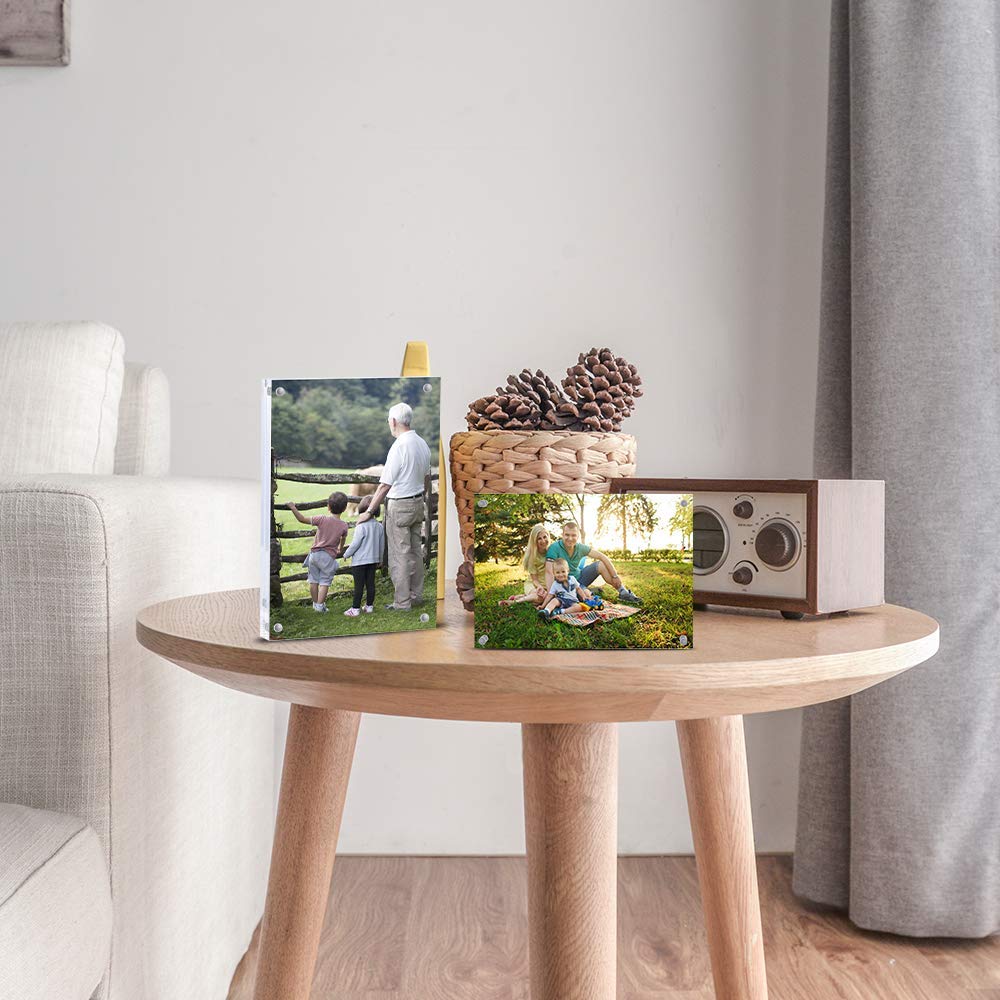 Acrylic Magnetic Picture Frames | 4x6 Clear Block Set of 5