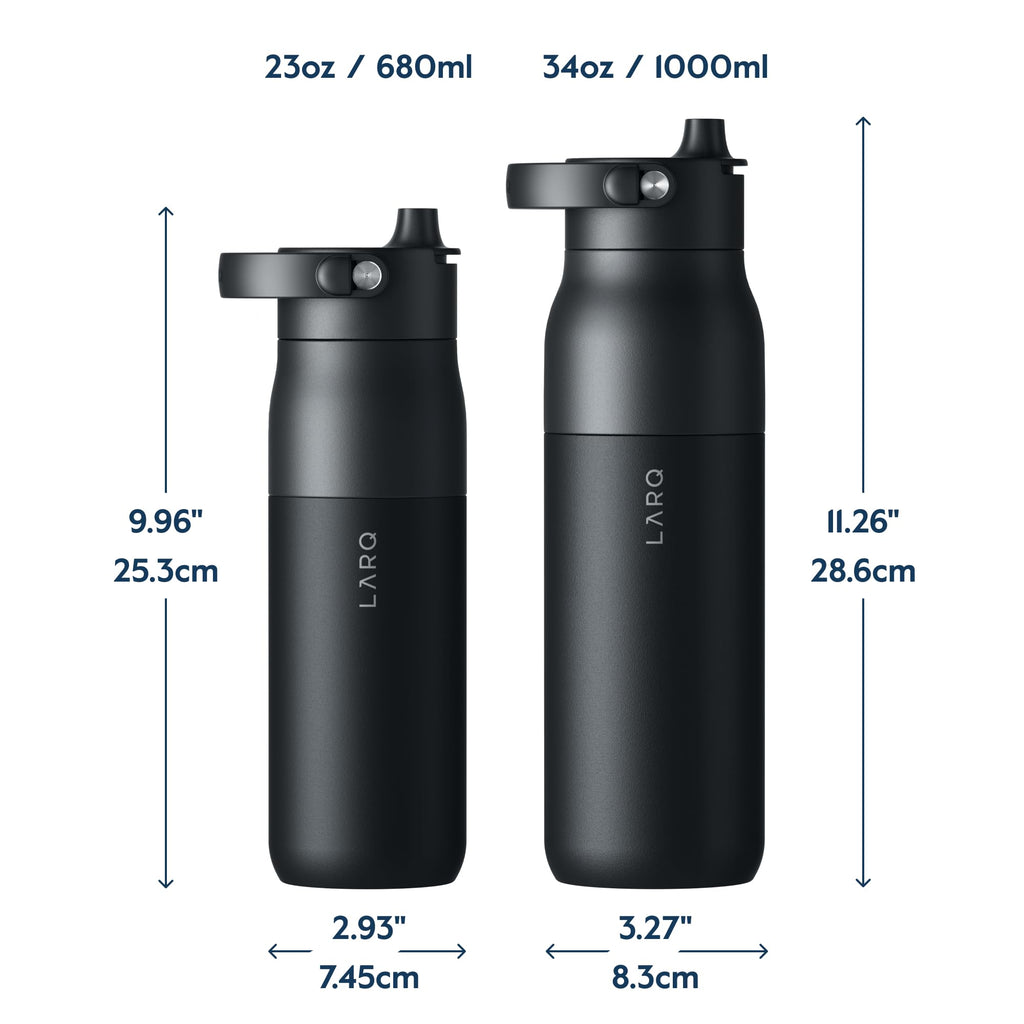 LARQ Swig Top 34oz Insulated Stainless Steel Water Bottle – Obsidian Black