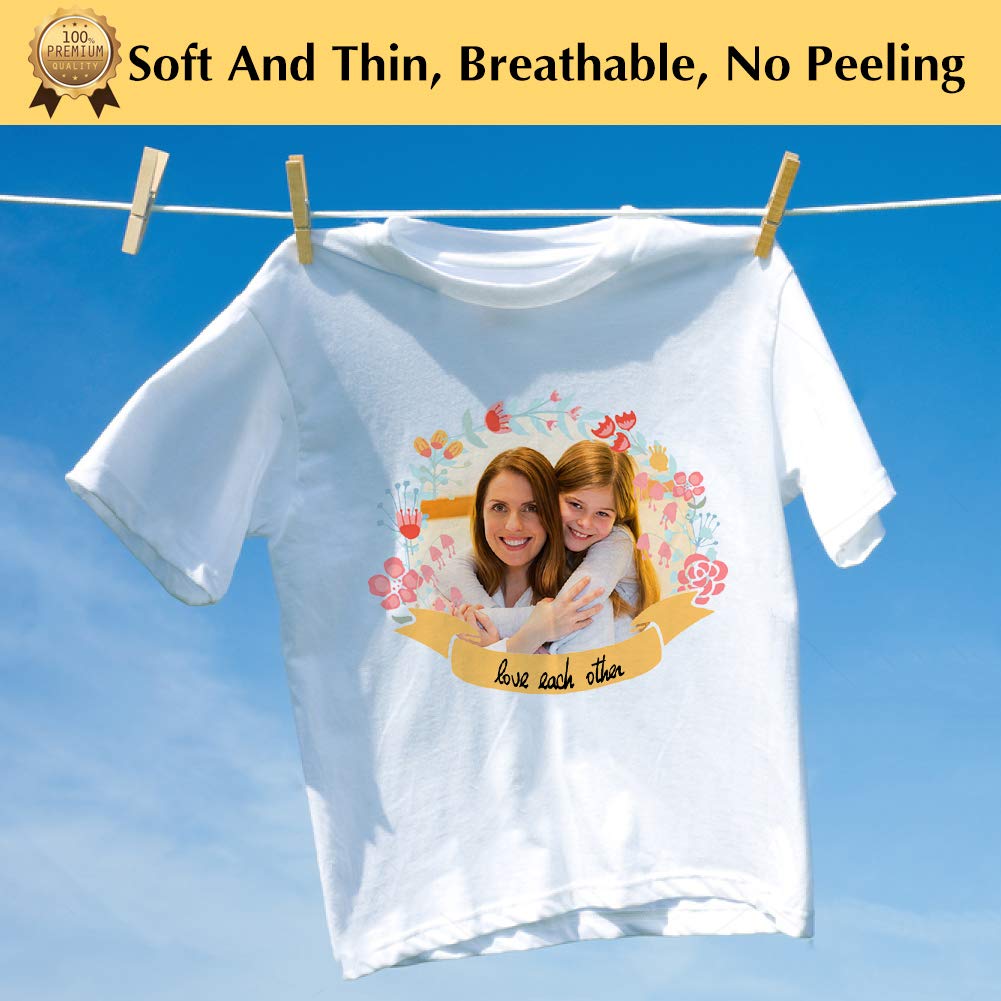 TransOurDream Inkjet Heat Transfer Paper for Light Fabric - 100 A4 Sheets