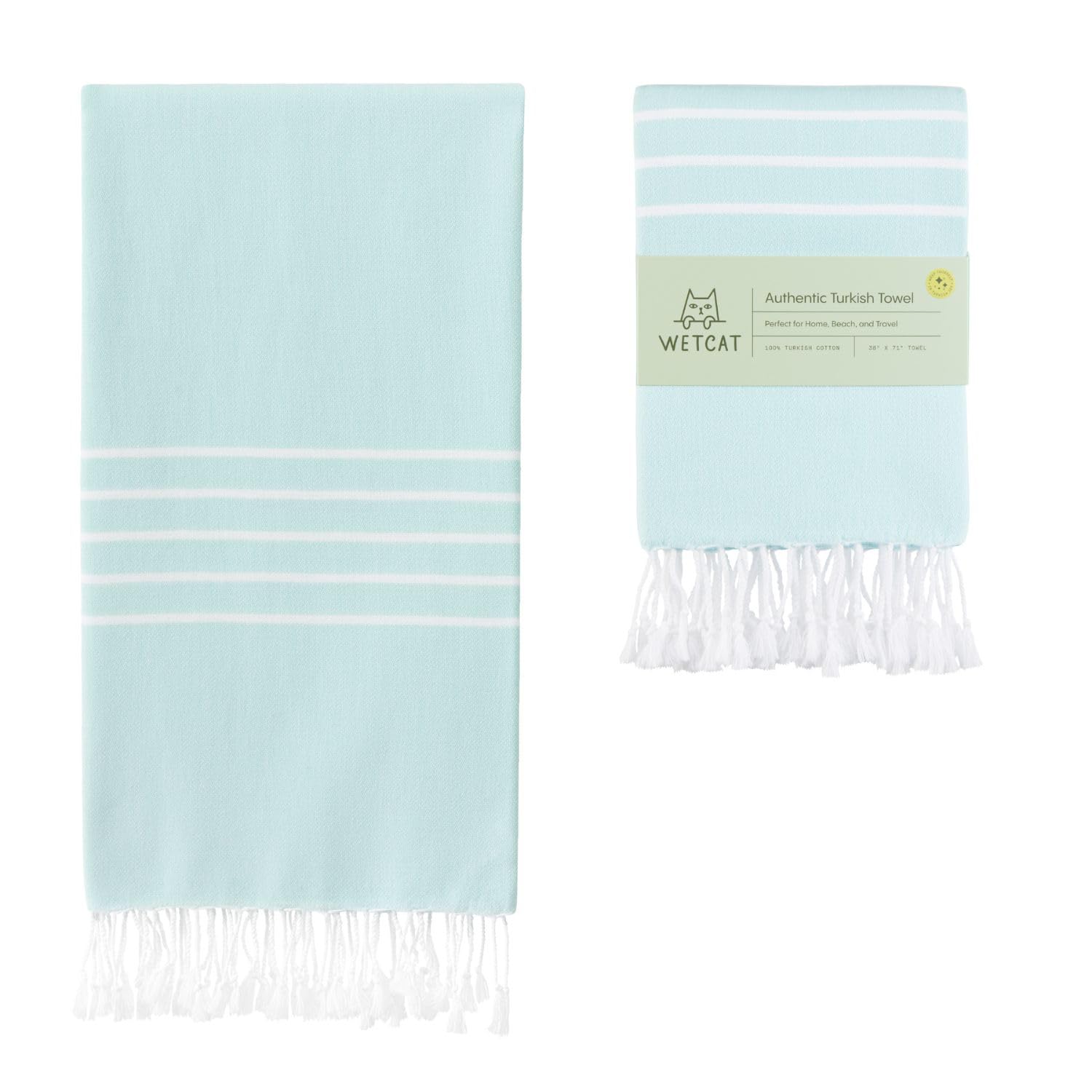 Wetcat Turkish Beach Towel – Oversized 100% Cotton Sand Free Travel Towel