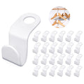 50 Pack Clothe Hanger Connector Hooks, Multi-Layer Stackable Hanger, White