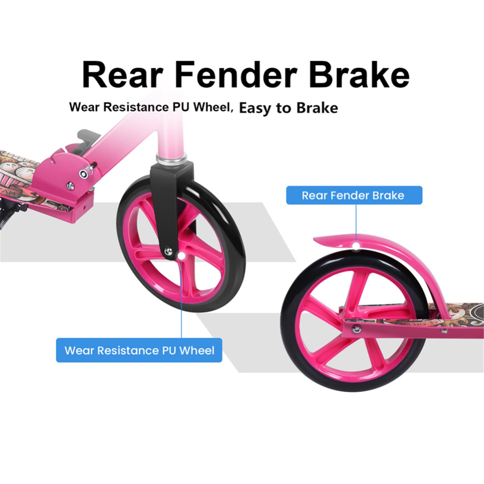 EVOLAND Foldable Kick Scooter – Adjustable 2-Wheel Scooter for Kids & Teens