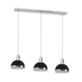 Premier Housewares 3-Light Pendant Ceiling Light - Black Metal Shades