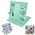 Garegce Book Stand Folding with Page Paper Clips, Cute Animal Panda Book Holder, Cookbook Stands 6-Position Adjustable Height for Reading - image 1