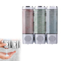 Osuter 3-Chamber Wall Mounted Soap Dispenser | No-Drill Shampoo Holder