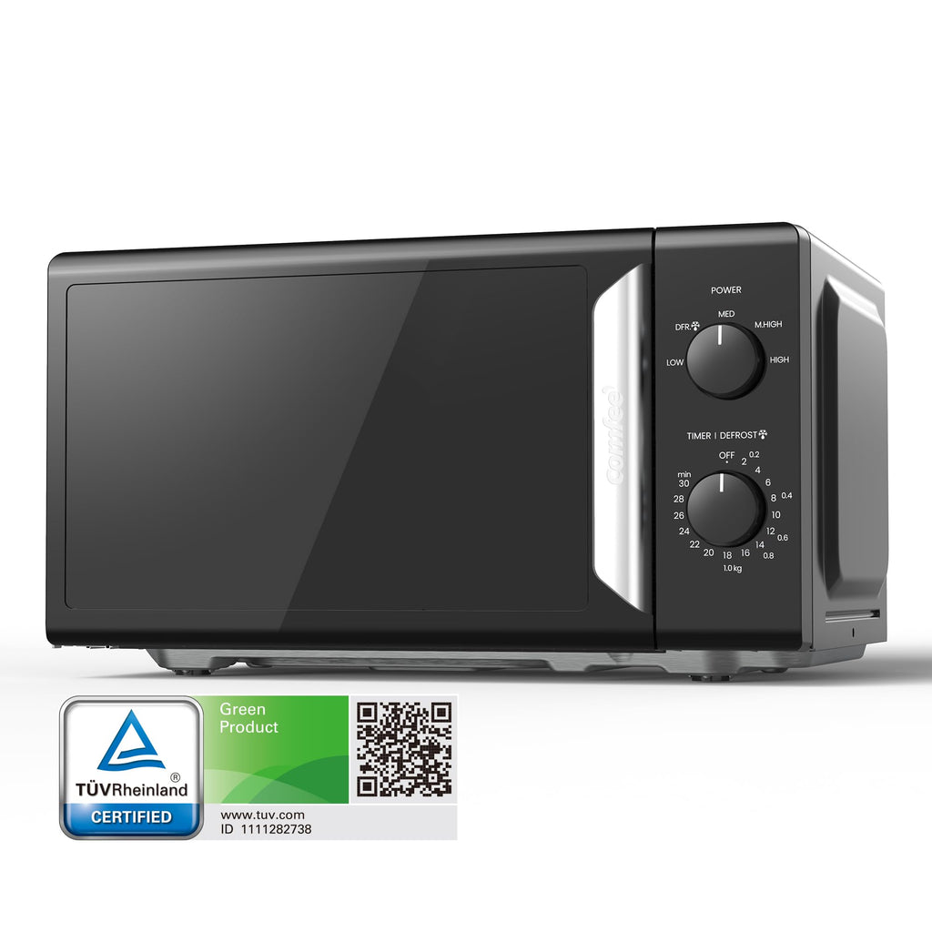 COMFEE' 19L Compact Mini Microwave Oven | 700W Inverter Tech – Black Mirror