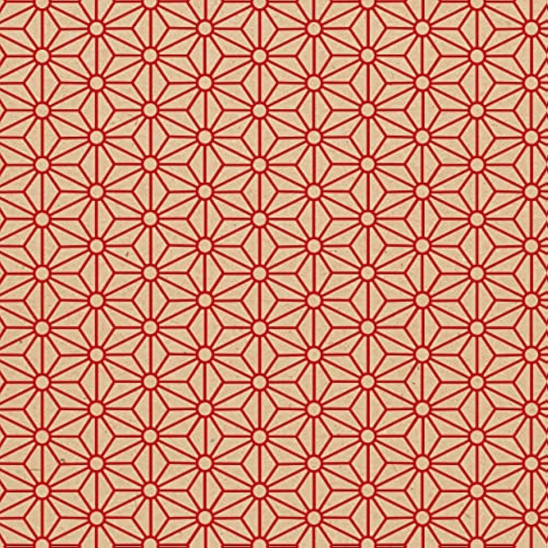 Clairefontaine Recycled Kraft Gift Wrap Roll – Red Geometric, 70cm x 50m