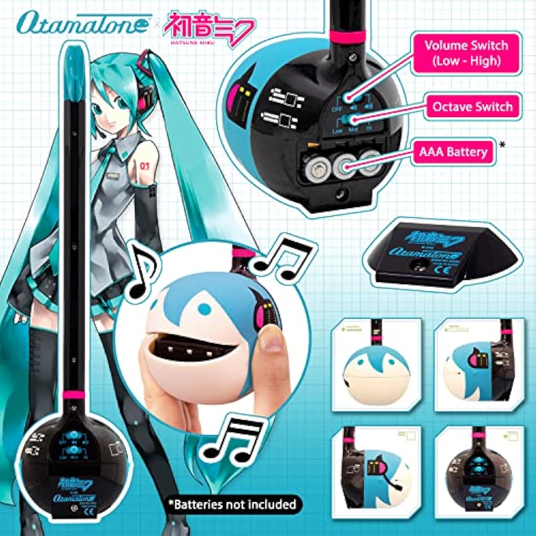 Otamatone Hatsune Miku Edition – Portable Electronic Synthesizer Toy