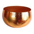 Leaf Hammered Copper Metal Planter – Large 32cm Rustic Indoor Pot