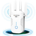 QLOCOM WiFi Extender | 1200Mbps Dual Band Range Booster | 2800 Sq.Ft