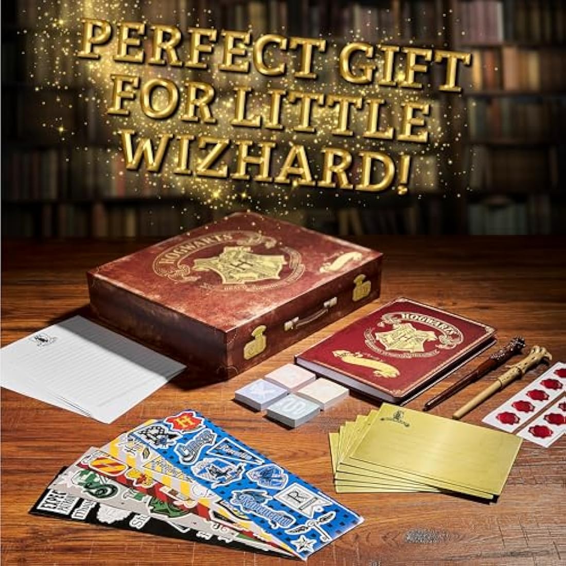 Harry Potter Stationery Gift Set – Hogwarts Keepsake Box with Wand Pens