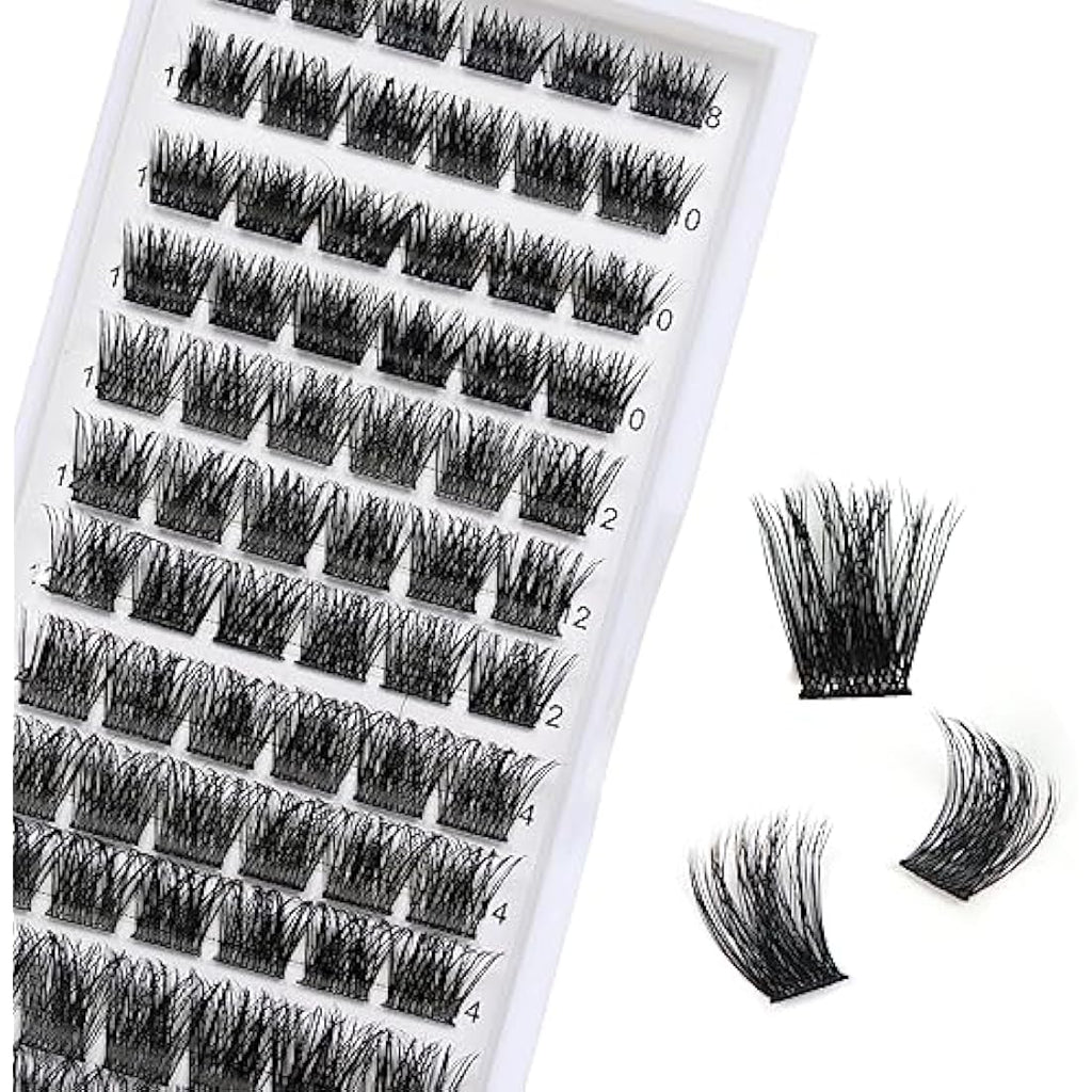 Jolof Store Cluster Lashes | 72 Pcs D Curl DIY Eyelash Extensions 8-16mm