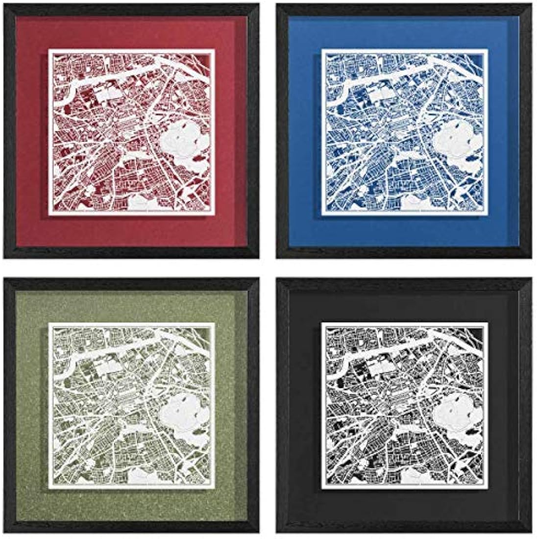 O3 DESIGN STUDIO Edinburgh Marco de Papel para Mapas – Arte Minimalista