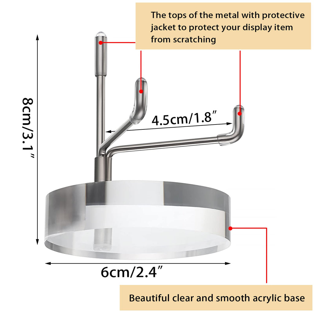 BTSKY Small Size Adjustable Silver Metal Arm Display Stand with Round Base - image 2