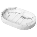 Luxspire Resin Soap Dish – Oval Bar Soap Holder for Bathroom, Gravel White